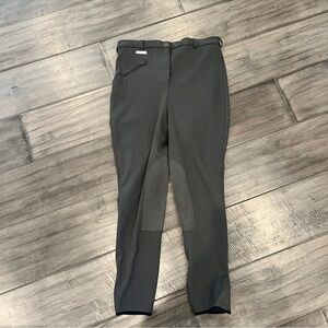 Tuff Rider Ribbed Knee Patch Breeches In Charcoal - Size 34